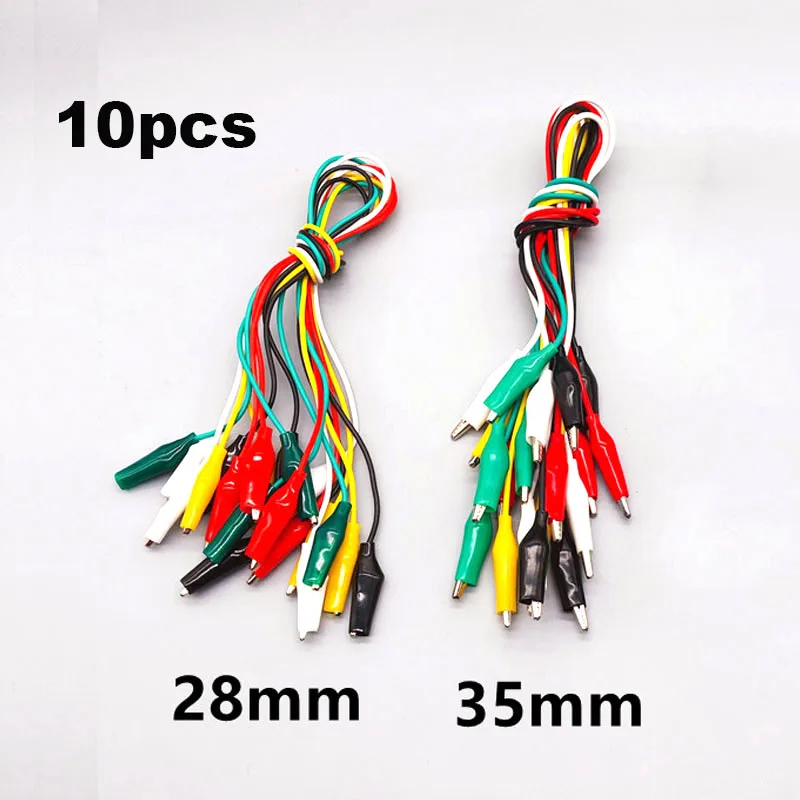 10pcs צבעוני כבל קליפס אלקטרוני DIY חשמלי כפול-ראש מבחן כוח חיבור כבל קו אביזרים התמונה 0