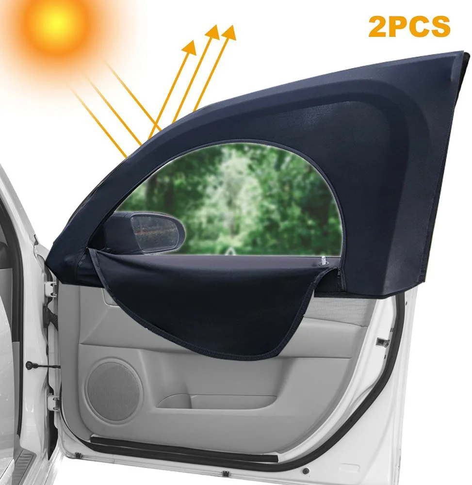 2pcs דגמי רכב חיצונית גבוהה אלסטי המכונית שמשיה דלת וילון חלון רשת וילון כפול שמשיה בידוד חום שמשיה המכונית התמונה 0