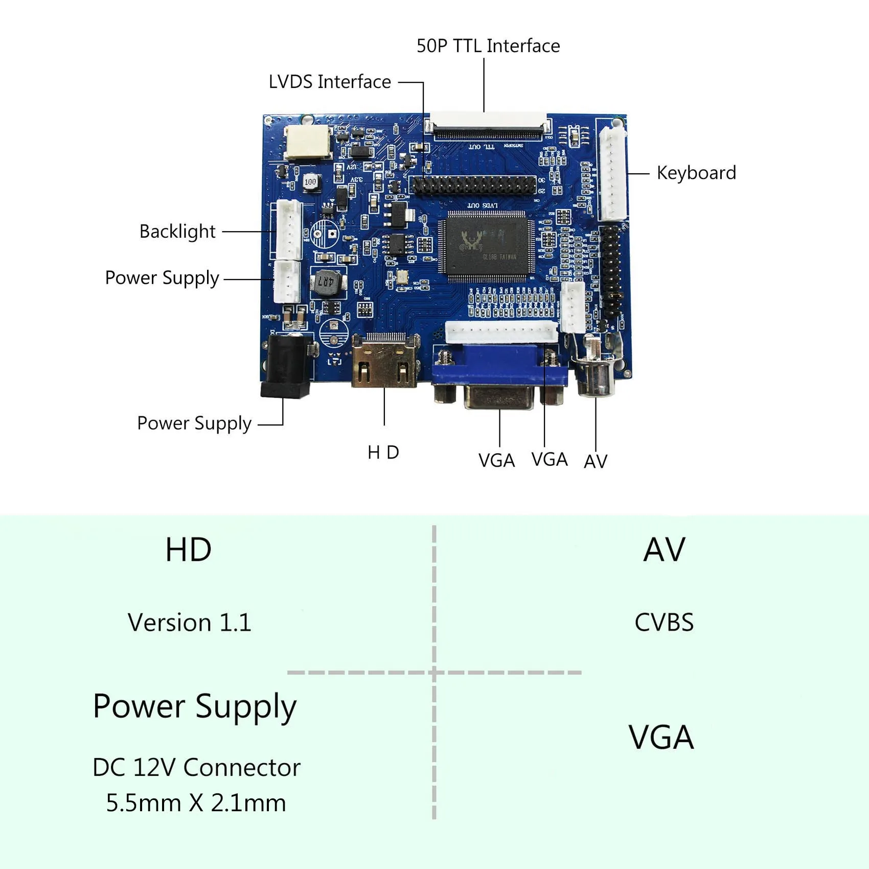 H DMI VGA, AV-LCD בקר לוח 15.4 אינץ 1280x800 30pin LP154W01 מסך LCD התמונה 0
