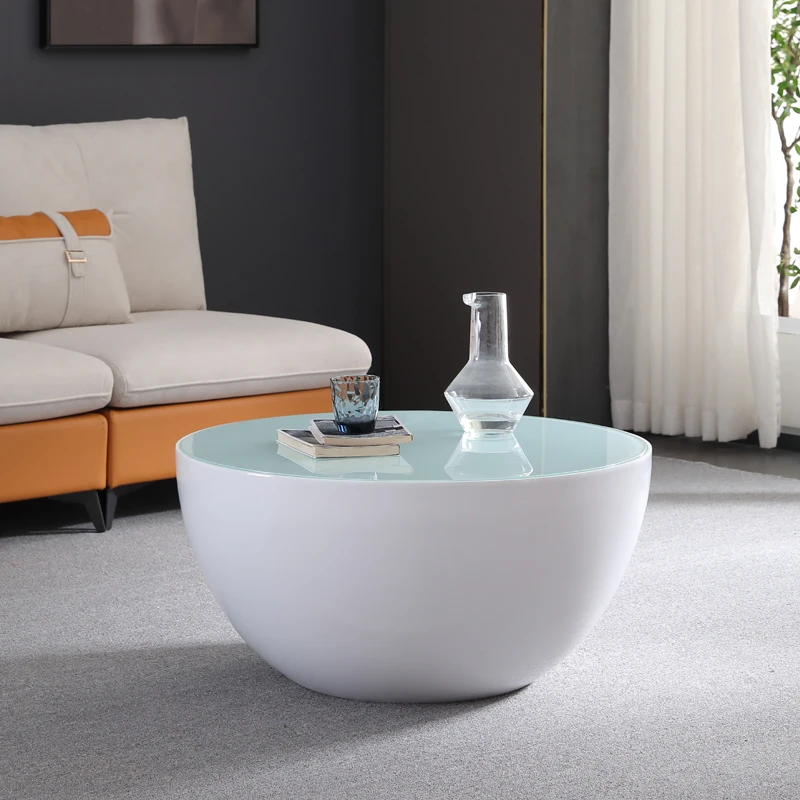 מודרני מינימליסטי זכוכית שולחן קפה סלון תה לבן ספה שולחנות צד קטנים Mesas דה Centro פארא סלון ריהוט הבית התמונה 0