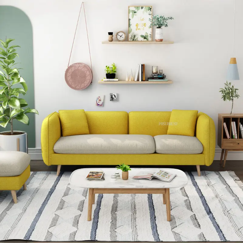 נורדי בסלון ספות מודרנית ריהוט הבית דירה קטנה בד הספה בבית יצירתי השכרת חדר יחיד, זוגי מושב הספה. התמונה 0