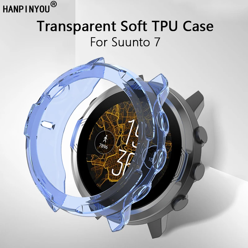 סיליקון רך TPU לצפות במקרה Suunto 7 פרק כף היד SmartWatch פשוט שקוף מגן מלא מכסה הקונכייה - בלי מגן מסך התמונה 0