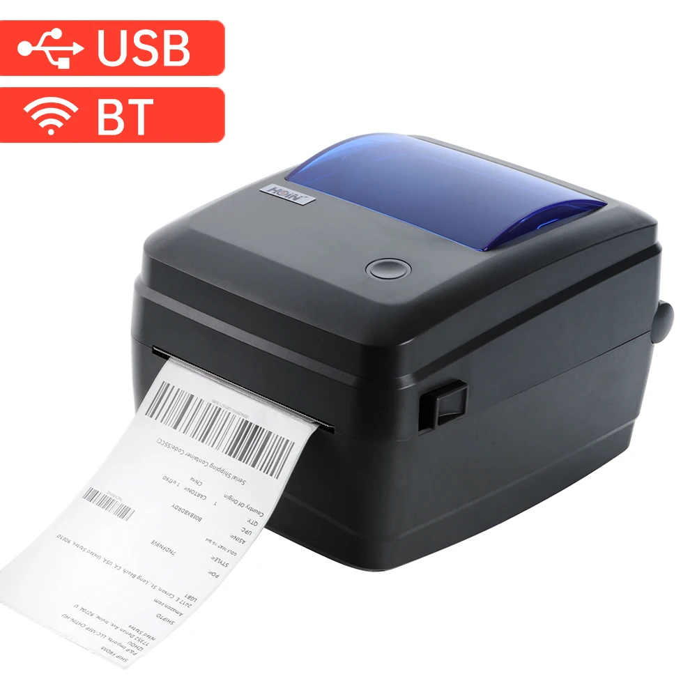 שולחן עבודה אלחוטי תווית משלוח מדפסת תרמי ישיר הדפסה BT+USB Wired כל אחד תוויות 1D ברקוד 2D 123mm נייר התמונה 0