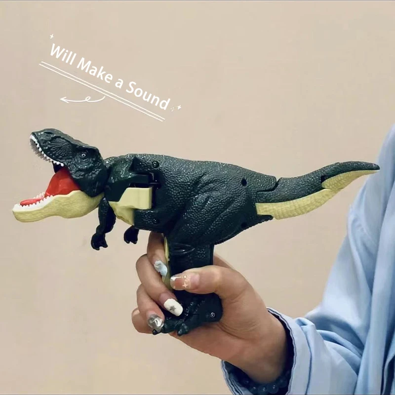 הנדנדה דינוזאור מתעצבן צעצועים מתנות Antistress דינוזאור טי-רקס המופעל ביד טלסקופי אביב להניף דינוזאור ילדים מתנות חג המולד התמונה 1