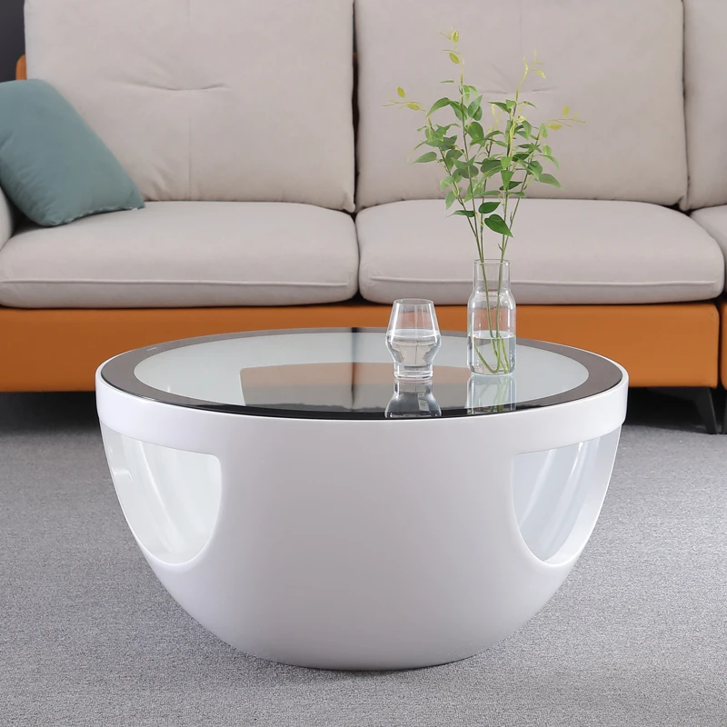מודרני מינימליסטי זכוכית שולחן קפה סלון תה לבן ספה שולחנות צד קטנים Mesas דה Centro פארא סלון ריהוט הבית התמונה 1