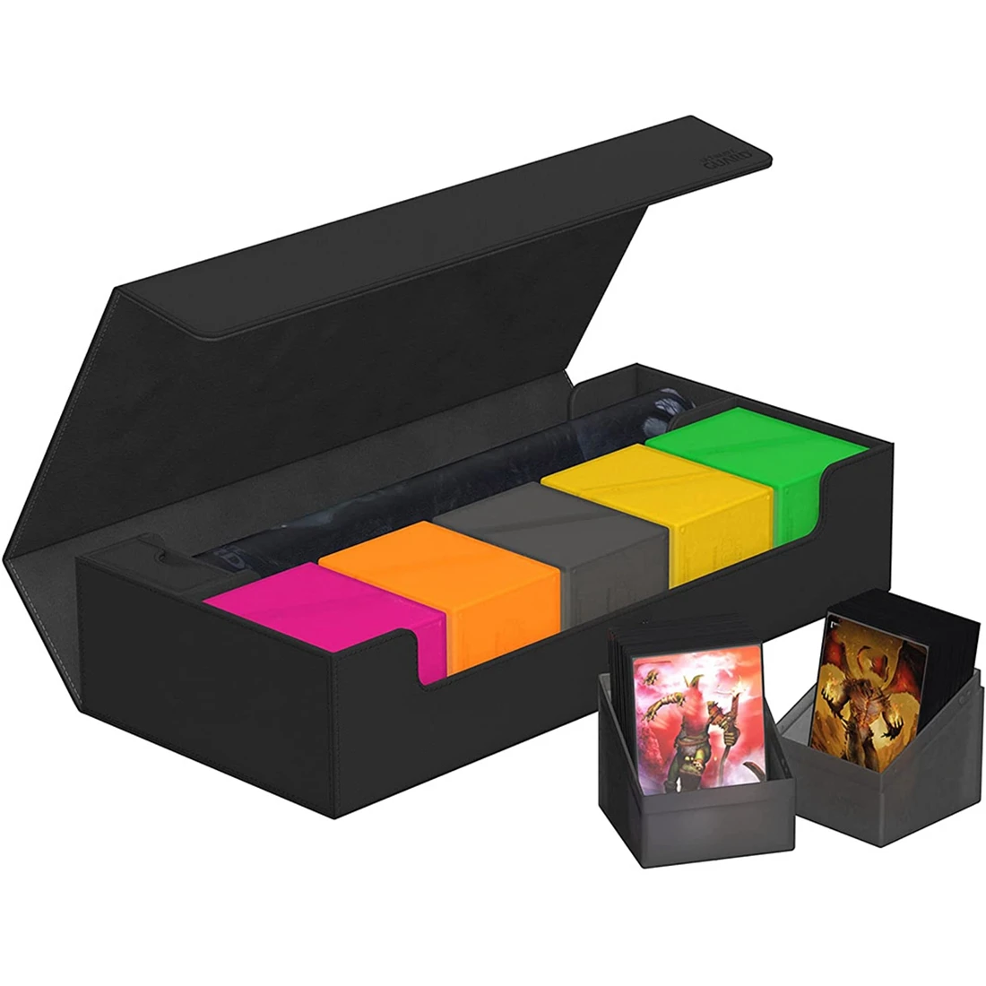 סופר כוורת 550+ Monocolor כרטיסי סיפון תיבת עור לוח משחקי קלפים בחפיסה במקרה MTG משחקי קלפים מסחר TCG שחור התמונה 1