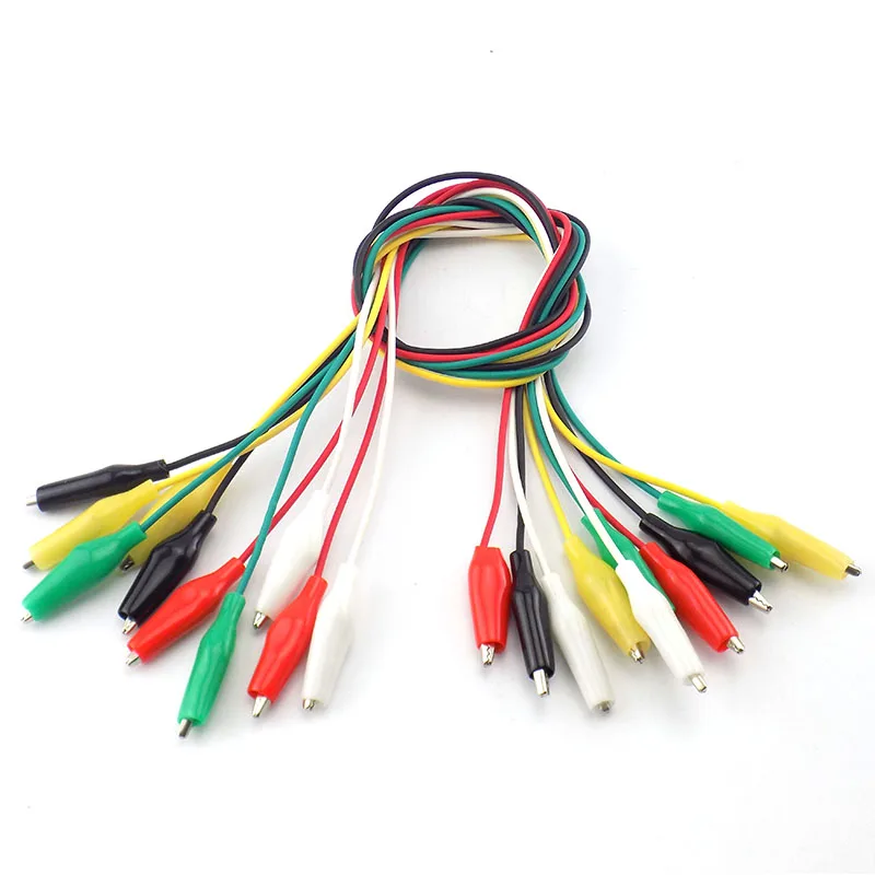10pcs צבעוני כבל קליפס אלקטרוני DIY חשמלי כפול-ראש מבחן כוח חיבור כבל קו אביזרים התמונה 2