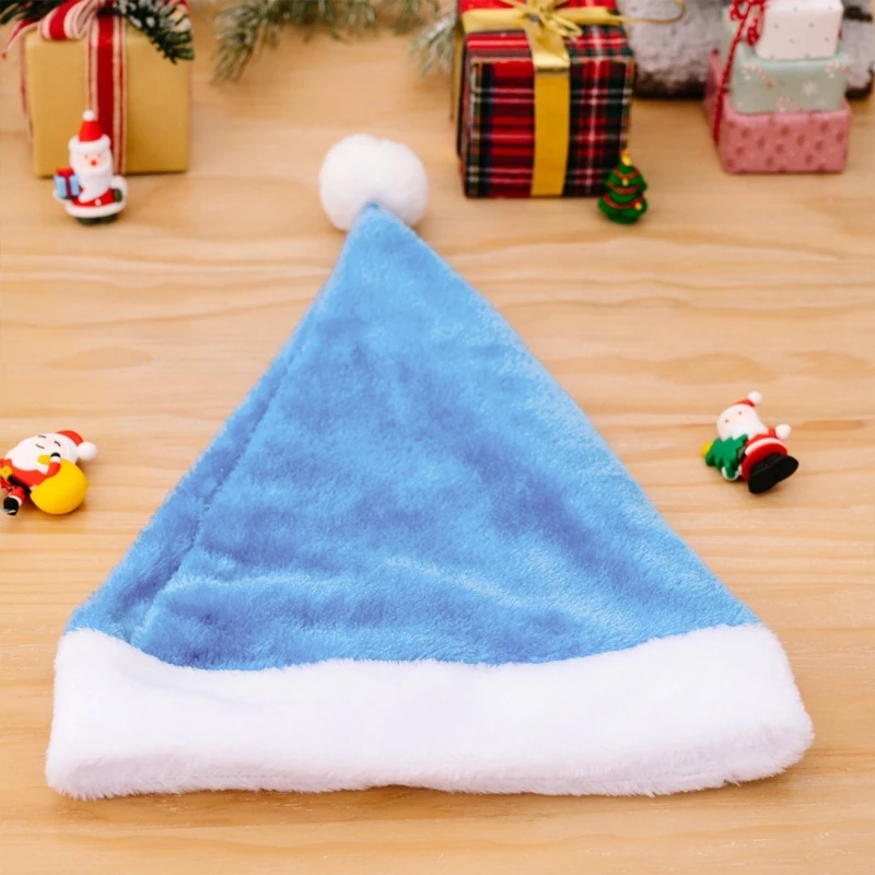 חג המולד קטיפה סנטה כובע יוניסקס נוח יצירתי צבע רב מבוגר & ילדים כובע חג המולד בערב חג המולד, מסיבת חג המולד תפאורה התמונה 2