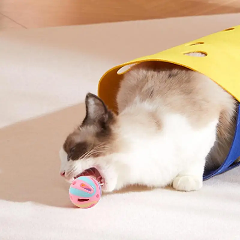 חתול בל כדור צעצוע ג 'ינגל צעצוע לחתולים חלול חתול ג' ינגל הביצים אינטראקטיבי לחתול צעצועים חתלתול רודף צעצועים חתול רעשן כדור קטן התמונה 2