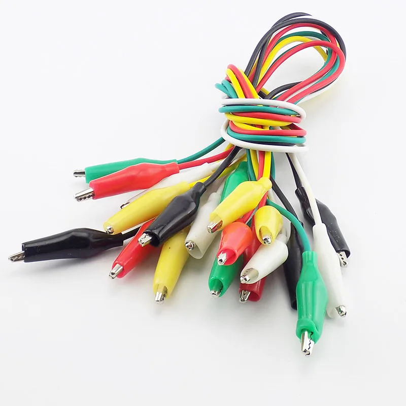 10pcs צבעוני כבל קליפס אלקטרוני DIY חשמלי כפול-ראש מבחן כוח חיבור כבל קו אביזרים התמונה 3