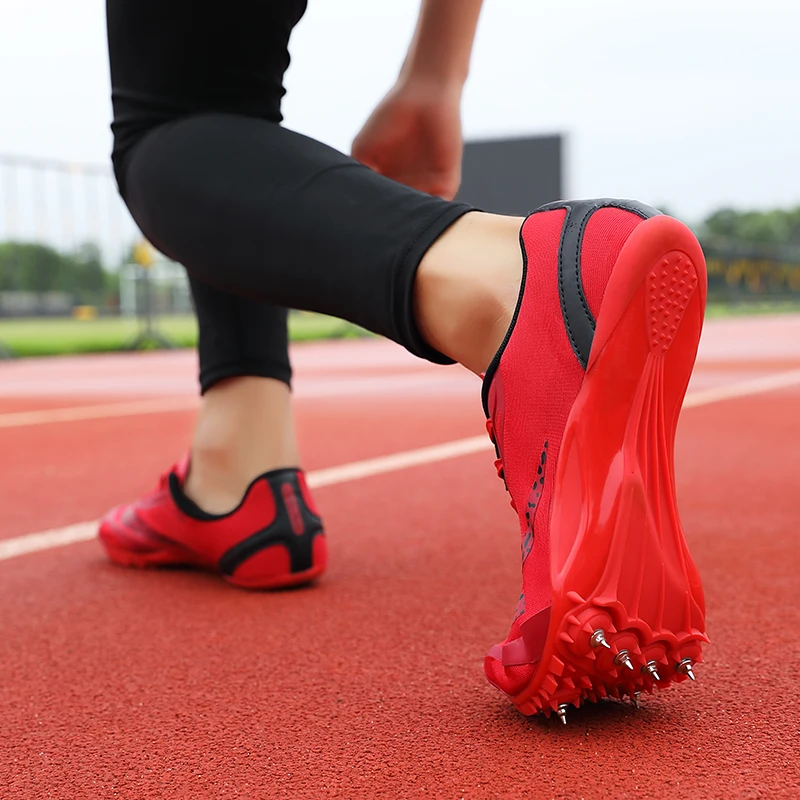חדש יוניסקס לעקוב אחר בתחום נעלי גברים, נשים, קוצים נעלי ספורט ספורטאי אימון ריצה קל מירוץ התאמה ספייק נעלי ספורט התמונה 3
