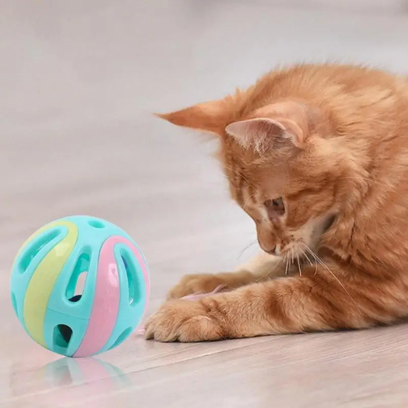חתול בל כדור צעצוע ג 'ינגל צעצוע לחתולים חלול חתול ג' ינגל הביצים אינטראקטיבי לחתול צעצועים חתלתול רודף צעצועים חתול רעשן כדור קטן התמונה 3