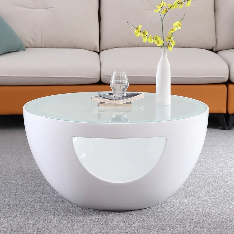 מודרני מינימליסטי זכוכית שולחן קפה סלון תה לבן ספה שולחנות צד קטנים Mesas דה Centro פארא סלון ריהוט הבית התמונה 3