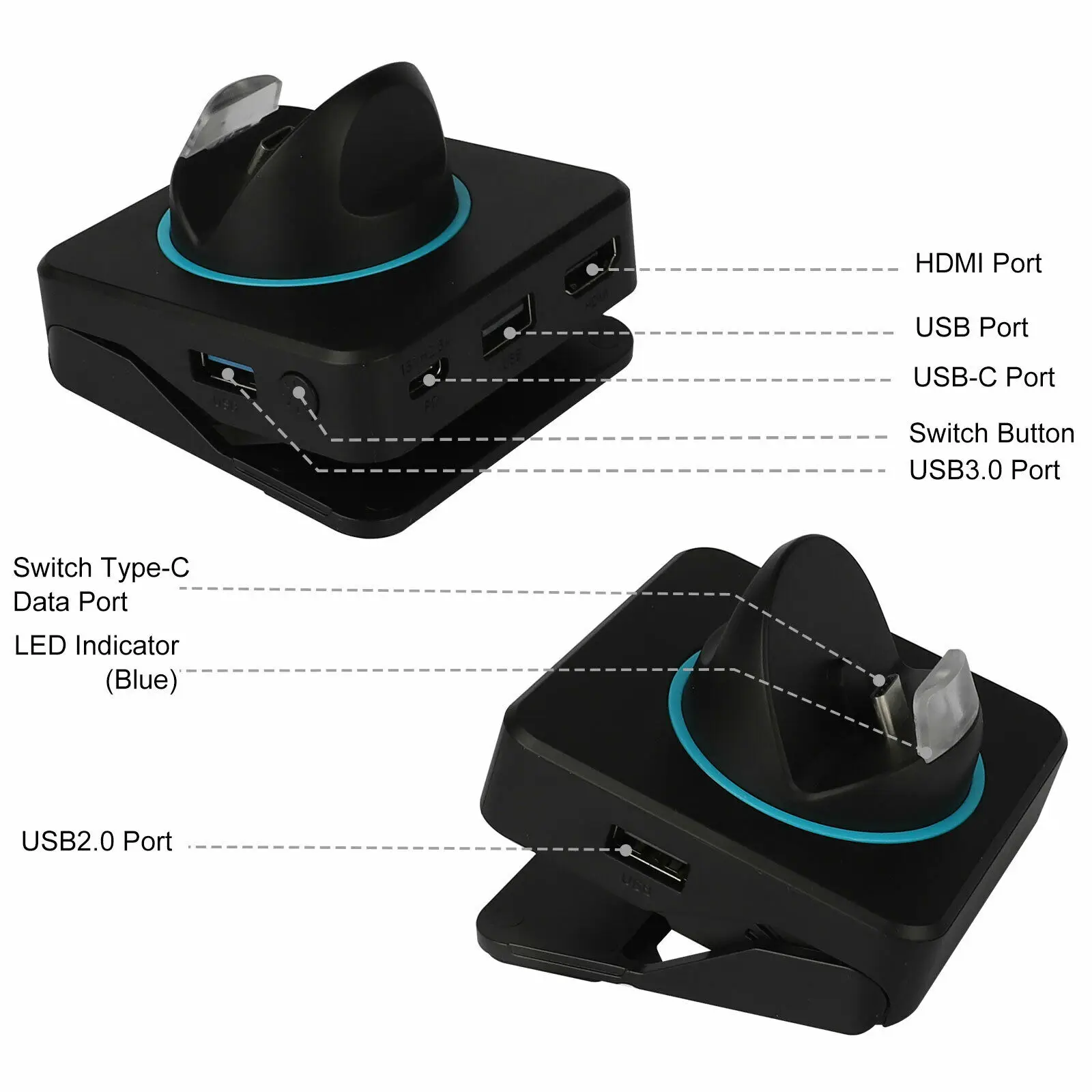 העברת הטלוויזיה עגינה תחנת עגינה עבור נינטנדו להחליף אביזר נייד לחייב לעמוד לעבור 4K מתאם HDMI עם יציאת USB 3.0 התמונה 4