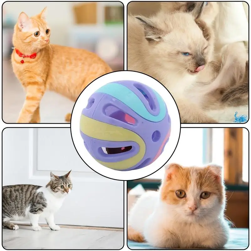 חתול בל כדור צעצוע ג 'ינגל צעצוע לחתולים חלול חתול ג' ינגל הביצים אינטראקטיבי לחתול צעצועים חתלתול רודף צעצועים חתול רעשן כדור קטן התמונה 4