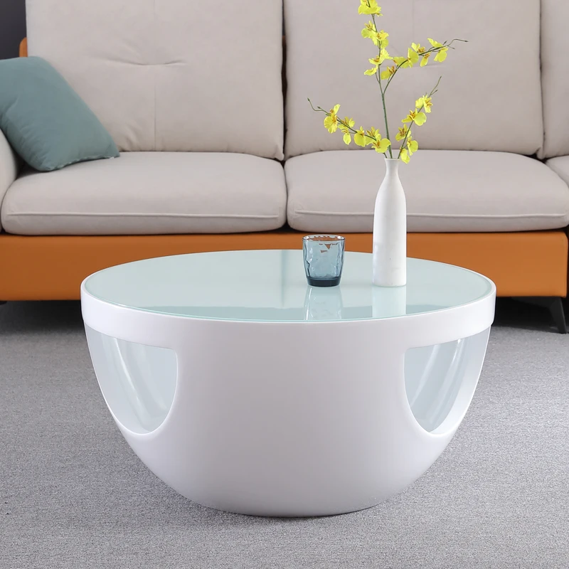מודרני מינימליסטי זכוכית שולחן קפה סלון תה לבן ספה שולחנות צד קטנים Mesas דה Centro פארא סלון ריהוט הבית התמונה 4