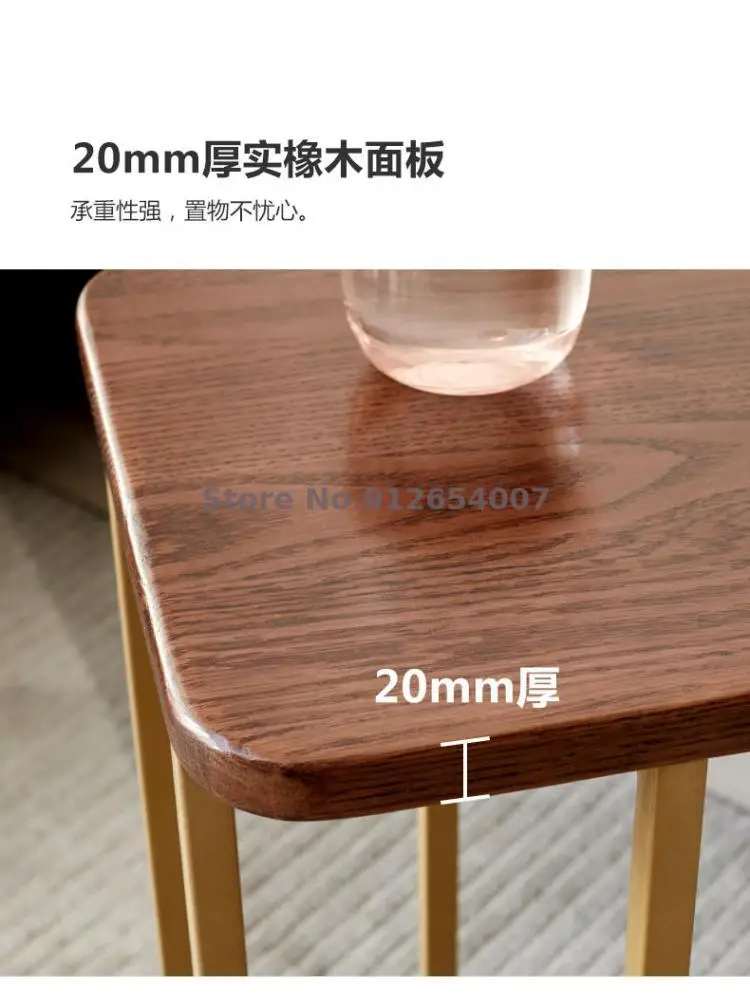 עץ מלא, שולחן צד הספה בצד ארון ברזל יצוק בצד שולחן קפה, שולחן קטן בדירה פינת ישיבה מספר אחסון קטן התמונה 4