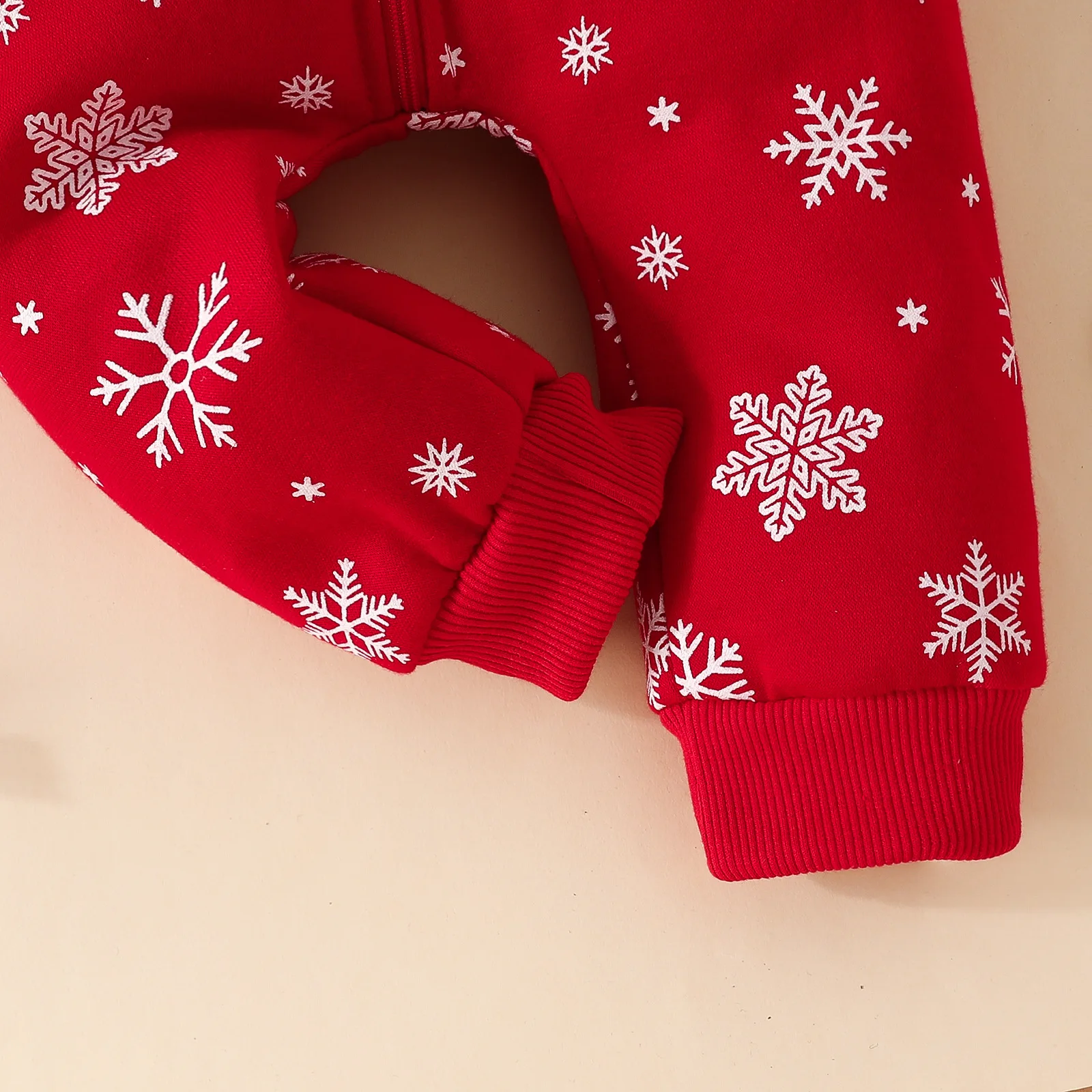 Ceeniu בייבי בנות חג המולד הוללות עם ברדס אדום פתית השלג הרך הנולד בחורף אוברול פליז סרבל לילדים תינוק השנה החדשה תחפושת התמונה 5