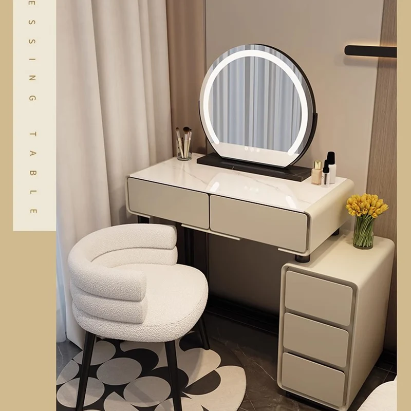 בשידה בחדר השינה איפור ארון לבן אורות אחסון המראה יהירות שולחן נורדי יוקרה Tavolo דה Trucco ריהוט הבית LJ50DT התמונה 5