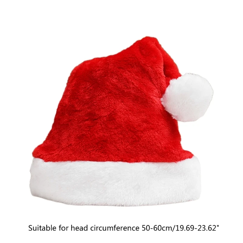 חג המולד קטיפה סנטה כובע יוניסקס נוח יצירתי צבע רב מבוגר & ילדים כובע חג המולד בערב חג המולד, מסיבת חג המולד תפאורה התמונה 5